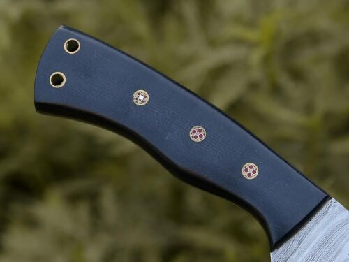 Heritage Forge Handmade Damascus Steel Bowie Knife with Micarta Handle and Sheath
