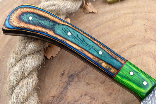 Handmade Forged Damascus Steel Kitchen Chef Knife with Multi Dollar Sheet Handle