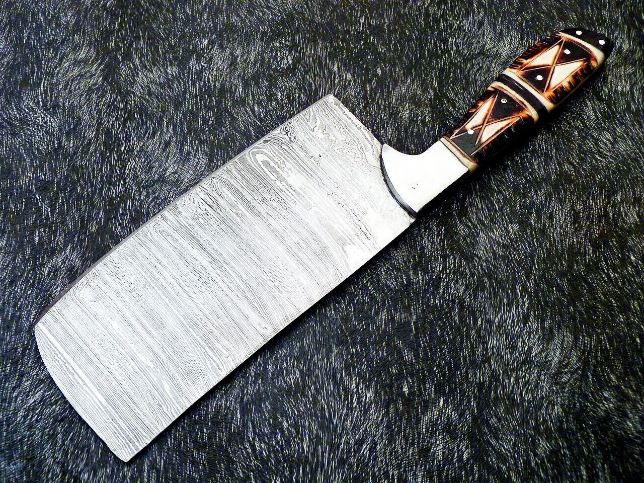 12" Professional Kitchen Chef Chopper Knife with Damascus Steel Blade & Camel Bone Handle