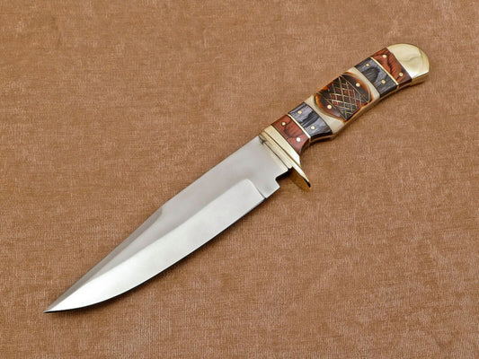 Handmade D2 Clip Point Blade Full Tang Bowie Hunting Knife – 12"