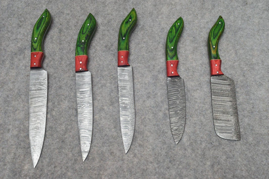 Handmade Hand Forged Damascus Steel Chef Knife Set – Premium Kitchen Knives