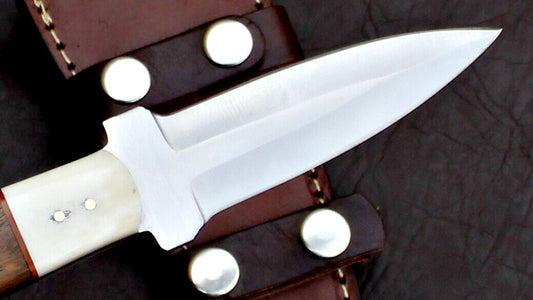 Custom Handmade D2 Tool Steel Skinner Hunting Knife with Leather Sheath