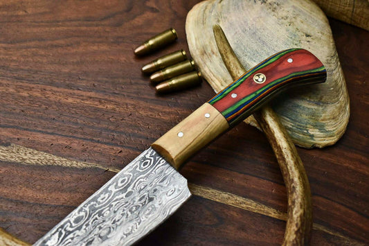 Custom Handmade Full Tang Damascus Steel Chef Knife – Professional Kitchen Blade