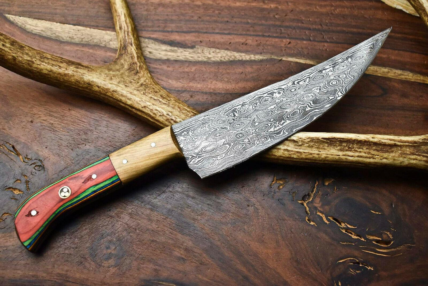 Custom Handmade Full Tang Damascus Steel Chef Knife – Professional Kitchen Blade