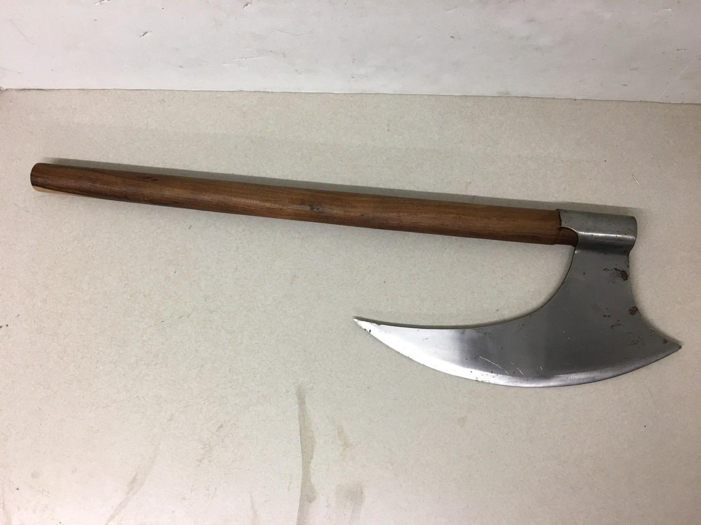 27" Replica Viking Battle Axe | Costume Prop with Wooden Handle & Metal Head