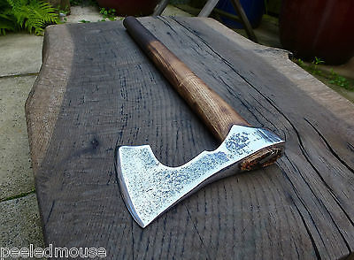 Custom Viking Inspired Hand Axe | Hand-Forged with Leather Sheath