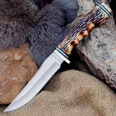 9″ Skinner Knife – 420 Stainless Steel Blade, Bone Handle, Nylon Sheath