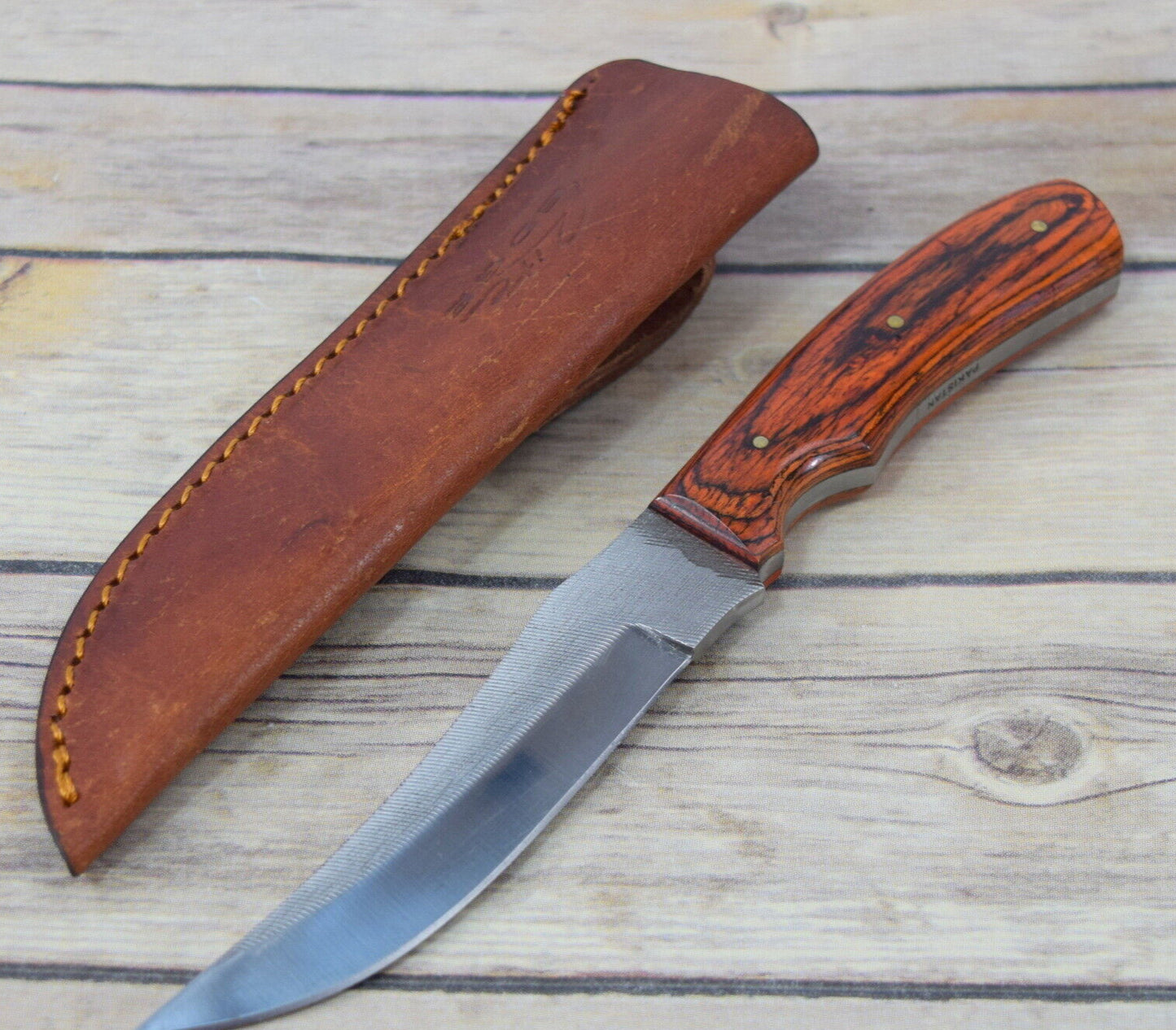 9" Skinner Knife – Full Tang 5mm Stainless Steel Blade with Pakkawood Handle & Leather Sheath