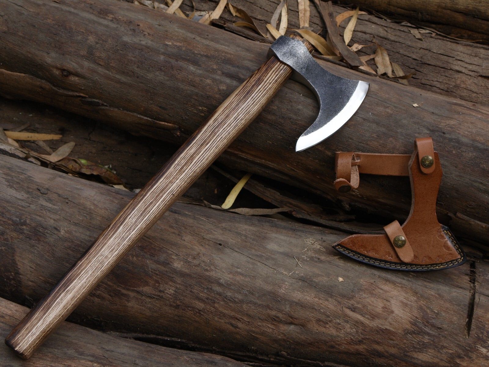 Authentic 20 Inch Viking Tomahawk Axe with Carbon Steel Blade and Ash Wood Handle
