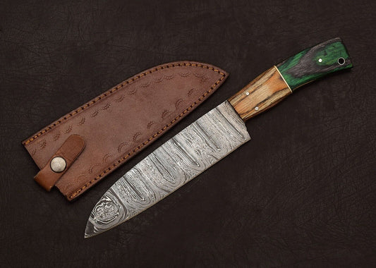 Authentic Handmade Damascus Steel Chef Fillet Knife with Premium Pakka Wood Handle