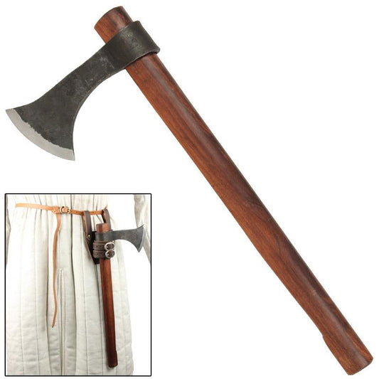 Authentic Viking Combat Steel Axe – Handcrafted Two-Handed Battle Axe
