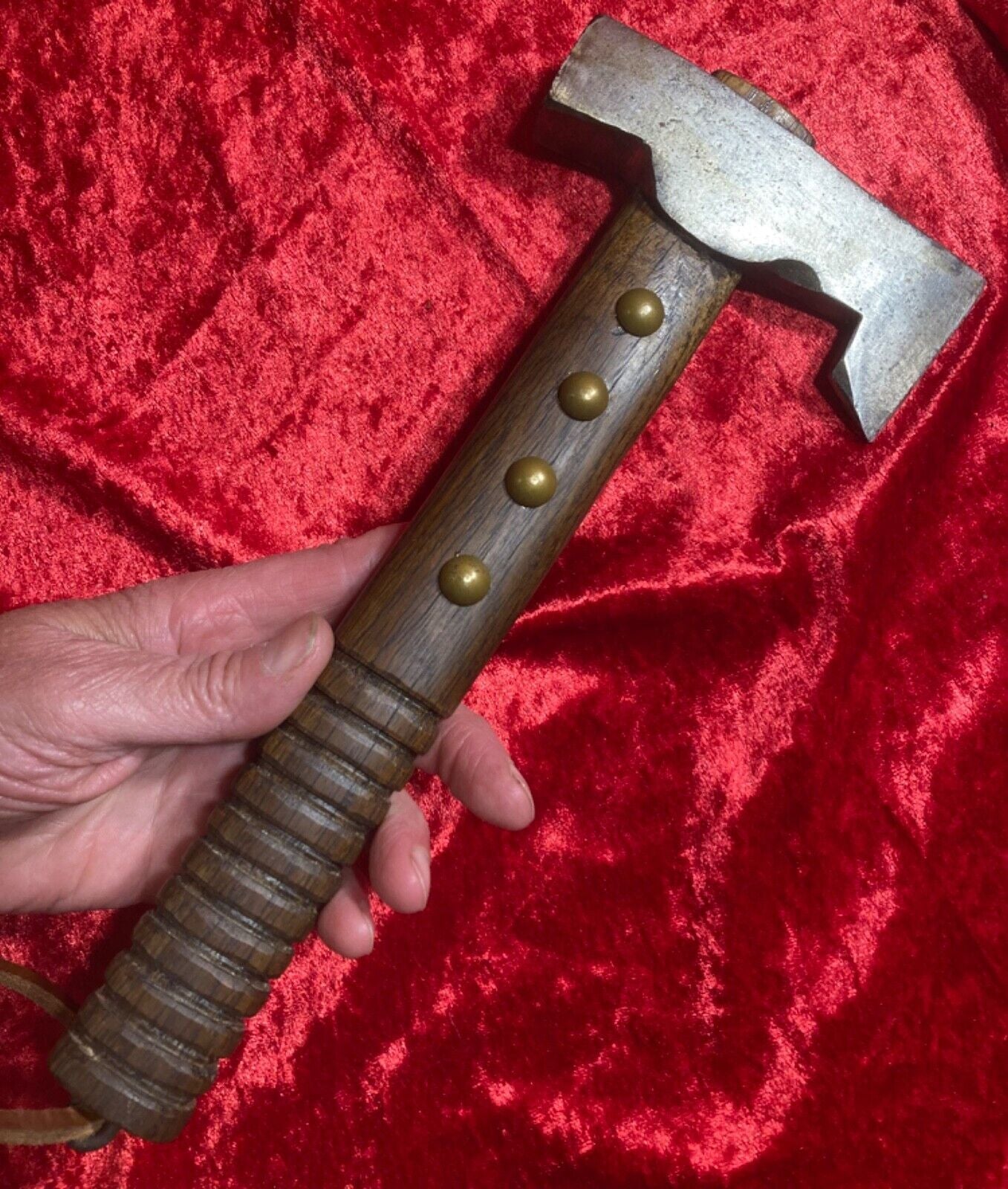 Custom Bearded Viking Tomahawk 11 Inch Carbon Steel Belt Axe with Hardwood Handle