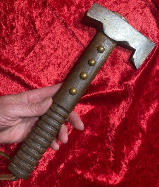 Custom Bearded Viking Tomahawk 11 Inch Carbon Steel Belt Axe with Hardwood Handle