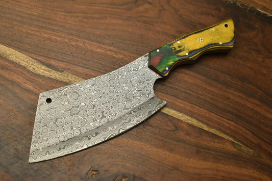 Custom Forged Damascus Chef Knife | Handmade Chopper for Kitchen