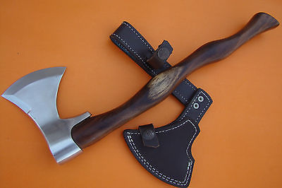 Custom Hand Forged Viking Spike Hawk Tomahawk with Leather Sheath, 15" Overall