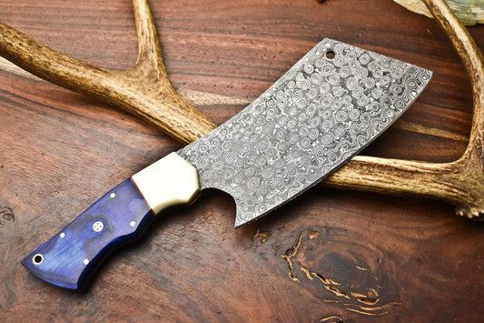 Custom Hand Made Damascus Blade Chef Chopper Knife – Full Tang, Handmade, High-Carbon Steel