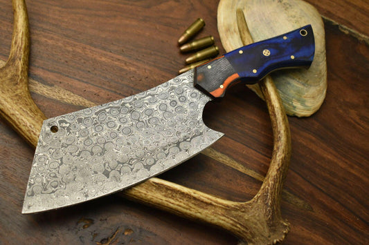 Custom Hand Made Damascus Blade Chef Chopper Knife – Full Tang Handmade Knife