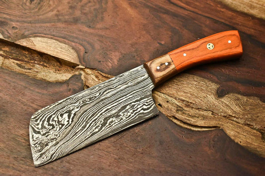 Custom Hand Made Damascus Blade Chef Chopper Knive