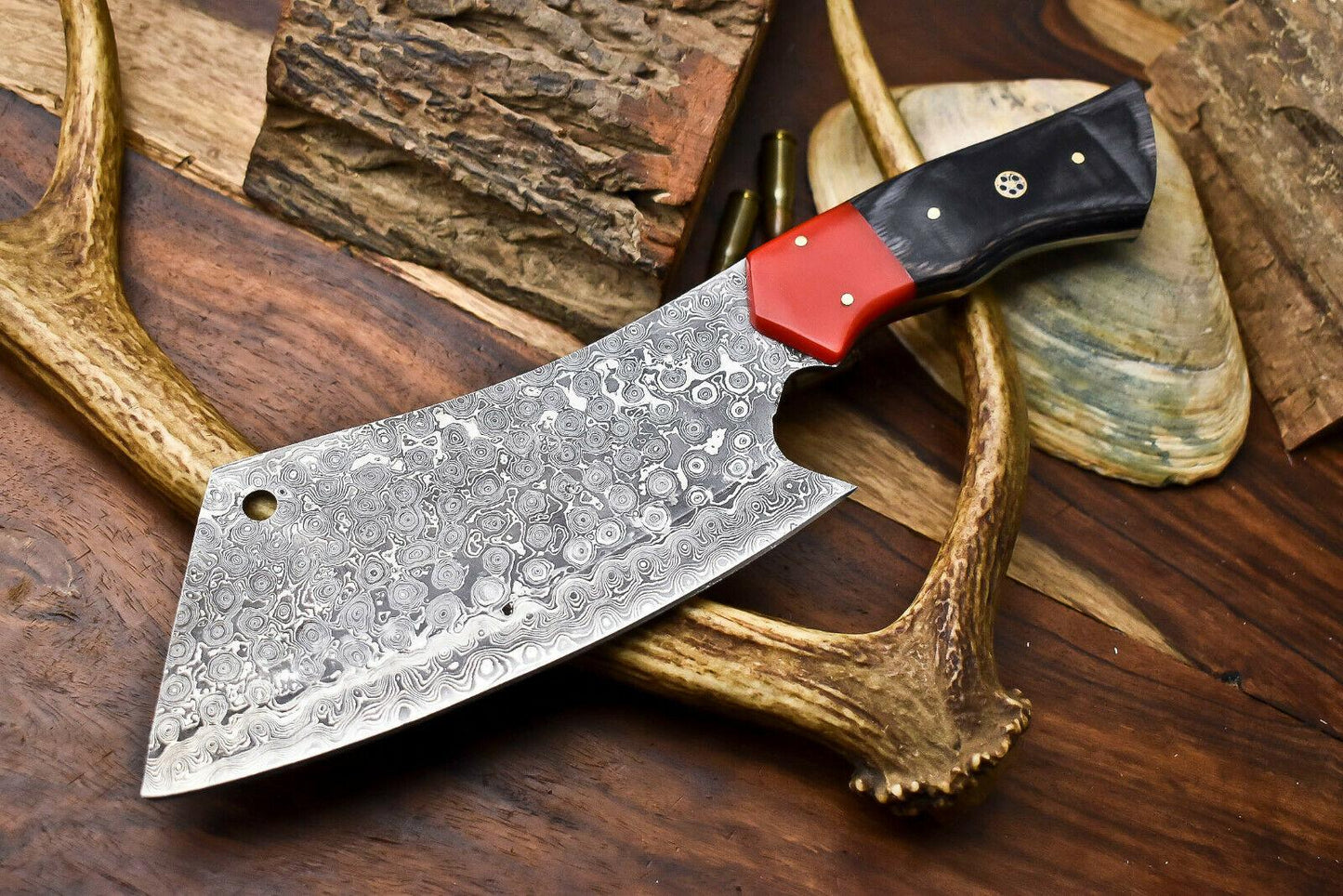Custom Hand Made Damascus Steel Chef Chopper Knife – Full Tang Kitchen Knife