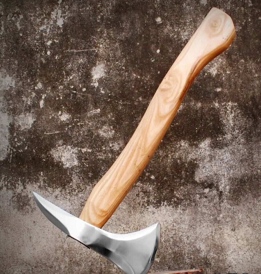 Custom Handmade Carbon Steel Viking Axe – Hatchet Head with Sheath