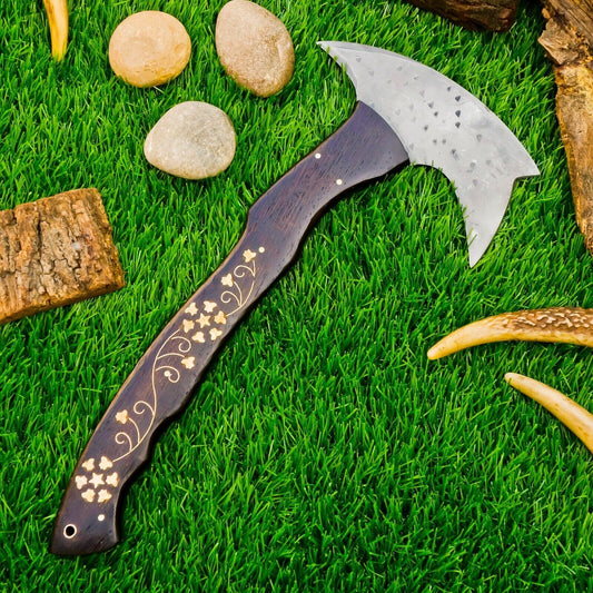 Custom Handmade Carbon Steel Viking Axe – Tomahawk, Throwing Axe, Hatchet with Leather Sheath