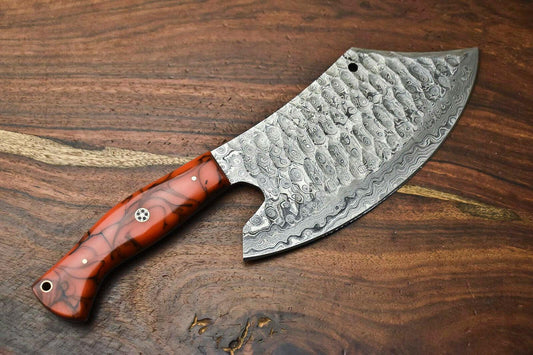 Custom Handmade Damascus Chef Chopper Knife – Full Tang Kitchen Blade