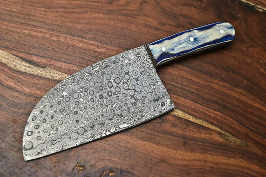 Custom Handmade Damascus Steel Chef Chopper Knife – Full Tang
