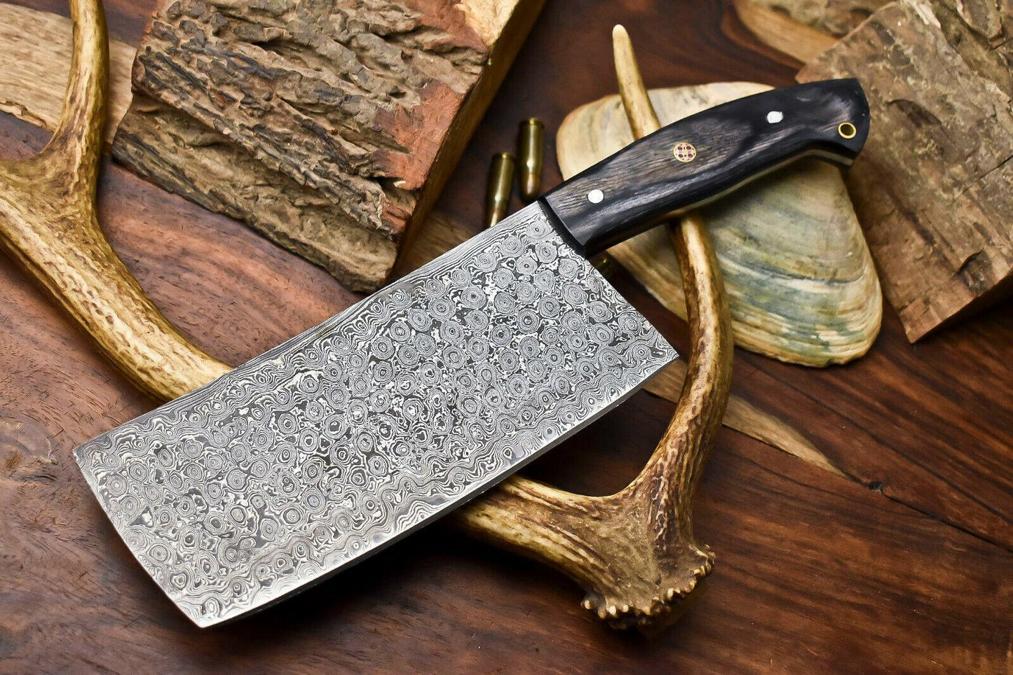 Custom Handmade Damascus Steel Chef Chopper Knife – Full Tang Kitchen Knife
