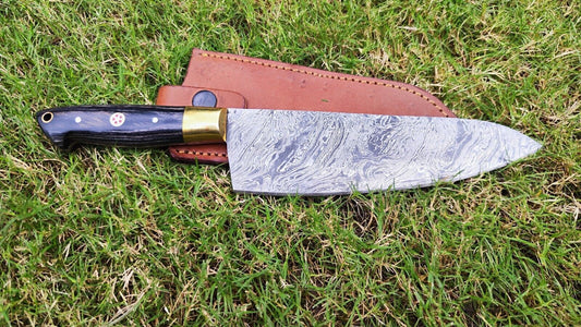 Custom Handmade Damascus Steel Kitchen Knife | Full Tang Chef & Fillet Knife Gift 2024