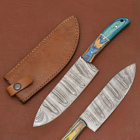 Custom Handmade Damascus Steel Kitchen Knife | Full Tang Fillet Chef Knife