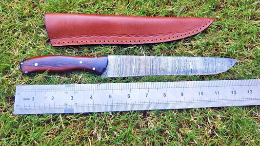 Custom Handmade Damascus Steel Kitchen Knife | Full Tang Fillet Chef Knife Gift