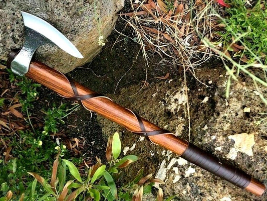 Custom Handmade Forged Carbon Steel Viking Axe Hatchet – Integral Throwing Tomahawk