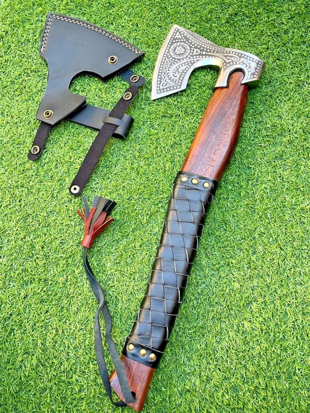 Custom Handmade Viking Axe Premium Carbon Steel War Axe Viking Combat Axe with Sheath