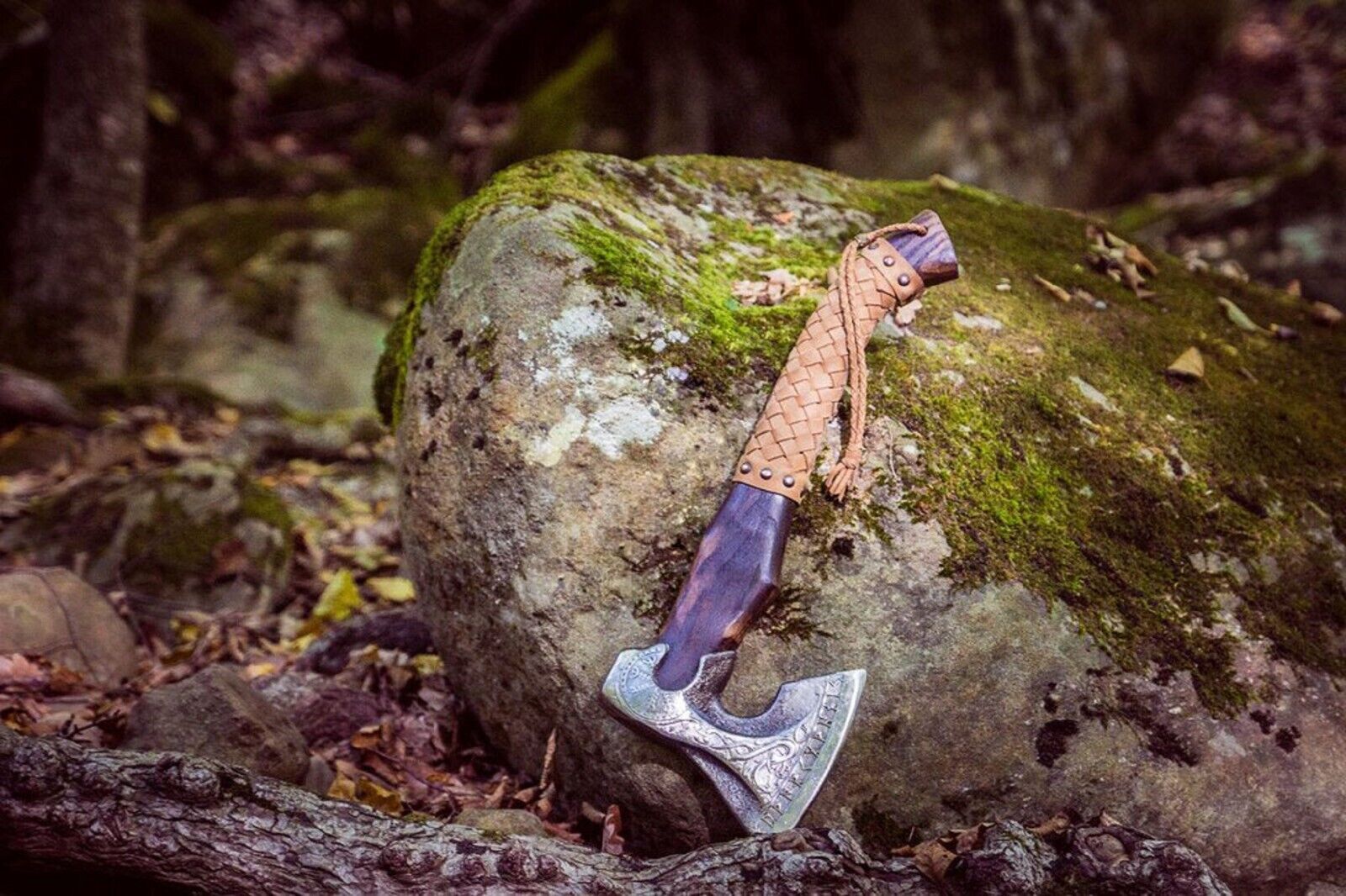 Customized Hand Forged High Carbon Steel Throwing Viking Axe with Ash Wood Handle