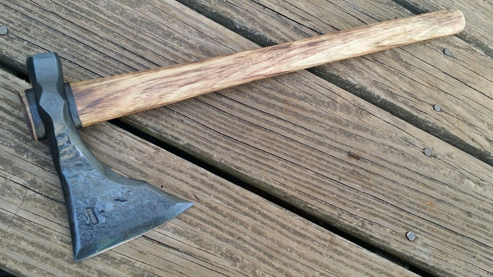 Customwith Hickory Handle Viking Inspired Hand Axe | Hand-Forged 4140 Steel Tomahawk
