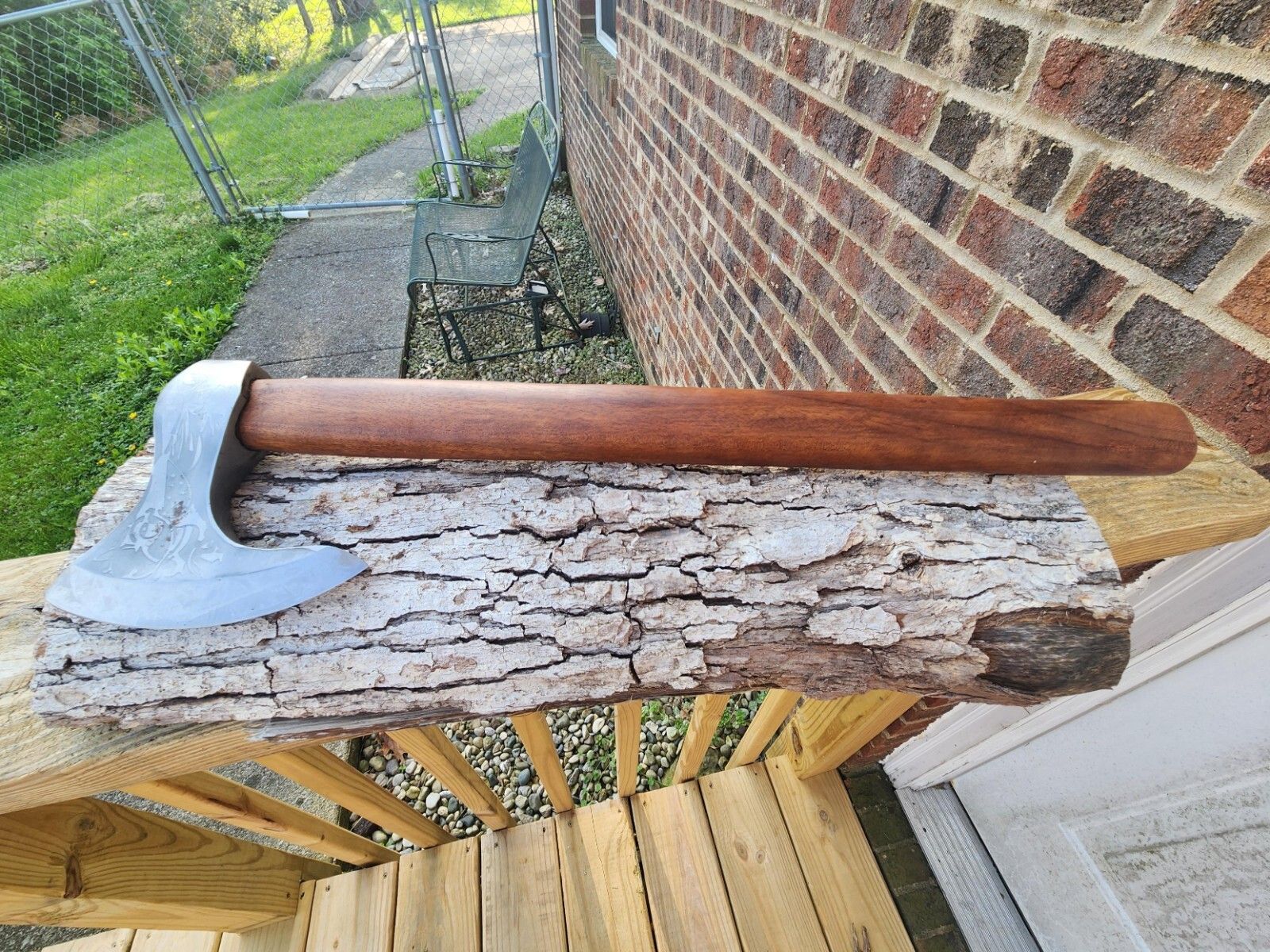 Cutlery Carbon Steel Viking Axe with Wooden Handle – Handmade Knife Axe