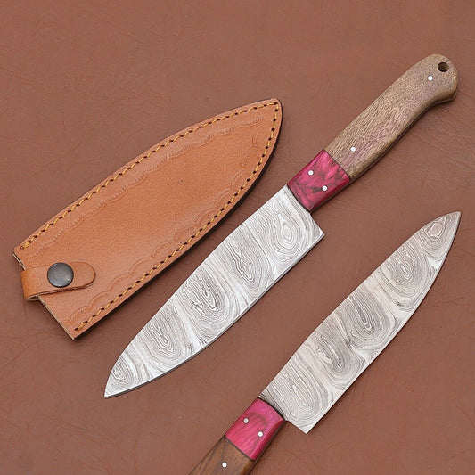 Full Tang Chef Fillet Knife with Pakka Wood Handle