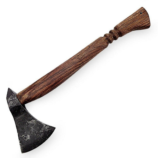 Functional Seafaring Viking Battle Axe – Forged Iron Steel with Wooden Handle