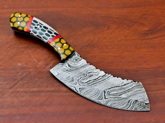 HAND MADE DAMASCUS CHEF KNIFE - FULL TANG - CORELON HANDLE