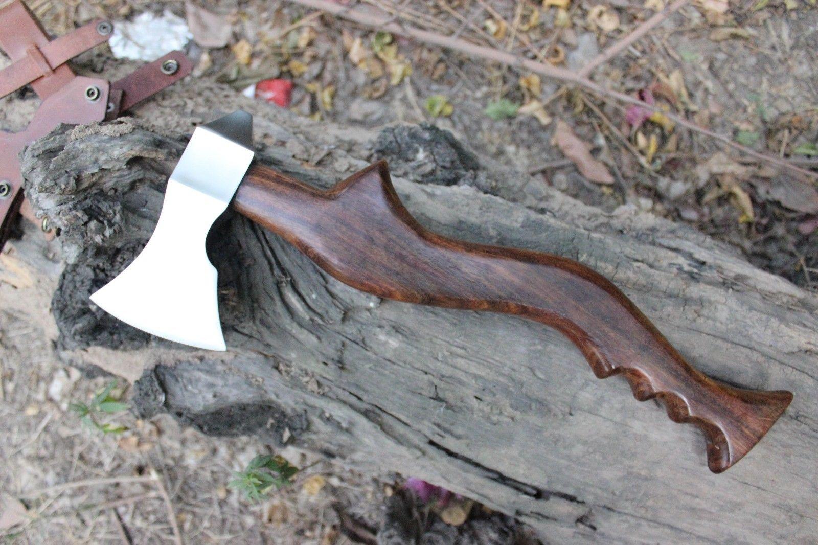 Hand-Forged 5160 Steel Viking Tactical Hawk | Tomahawk Axe with Walnut Handle