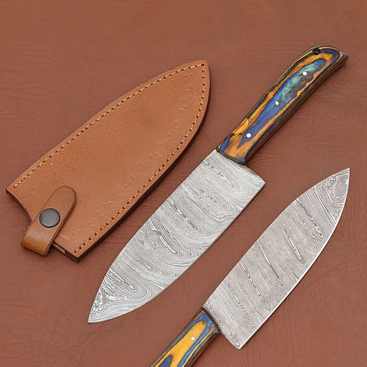 Hand-Forged Damascus Steel Chef Fillet Knife with Elegant Pakka Wood Handle