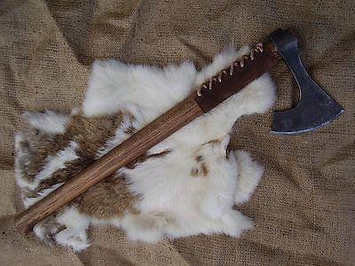Hand-Forged Medieval Viking Bearded Axe | Bushcraft Hatchet with Hardened Edge