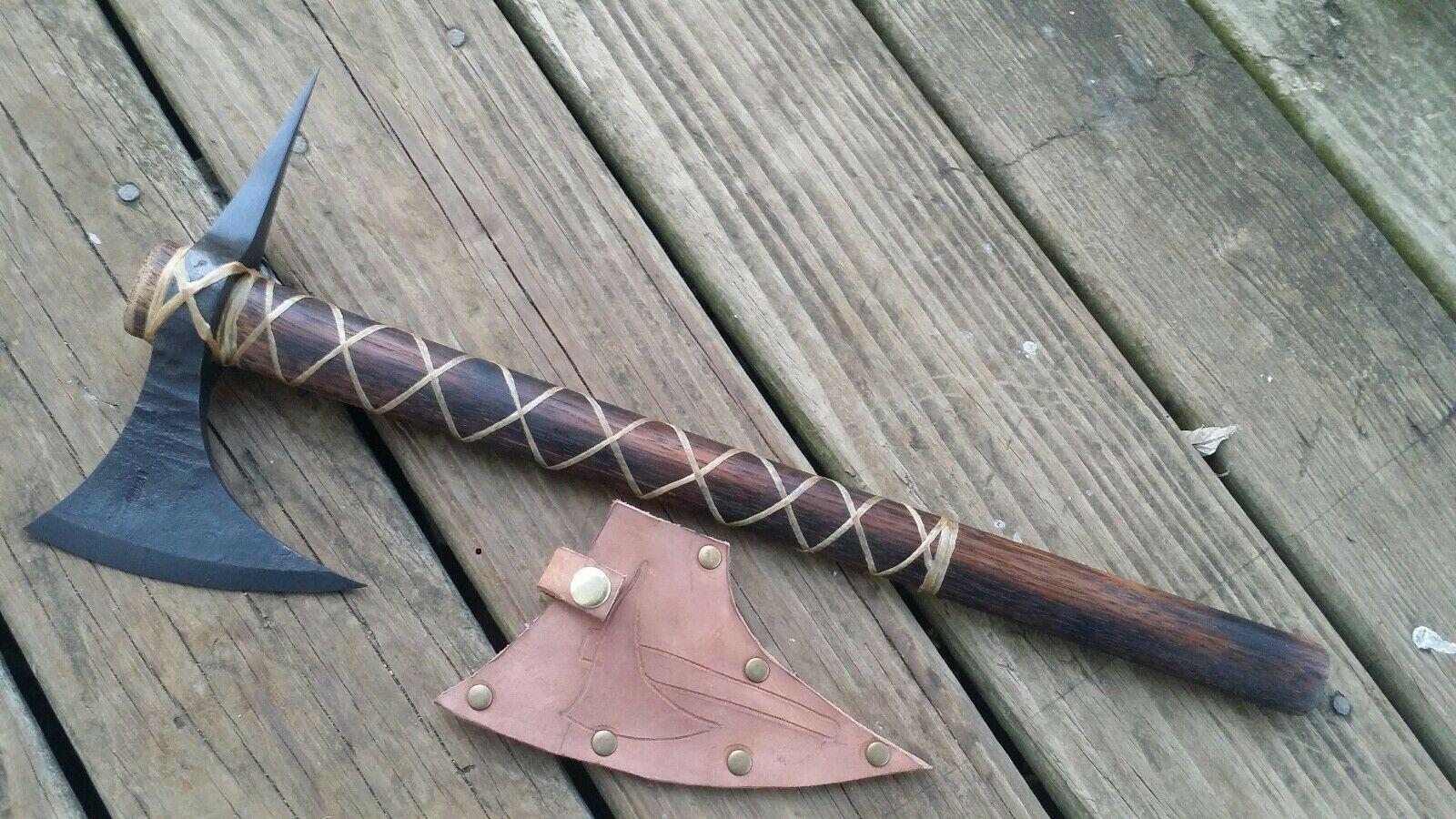 Hand-Forged Norse Spike Tomahawk Viking Axe | 19" Hickory Handle