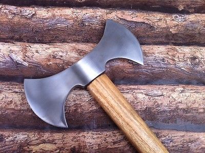 Hand-Forged Viking Double Bit Battle Axe | Custom 5160 Spring Steel