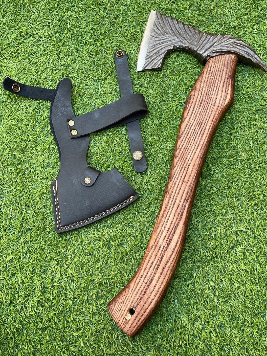 Hand-Forged Viking Hatchet – 19" Premium Carbon Steel Axe