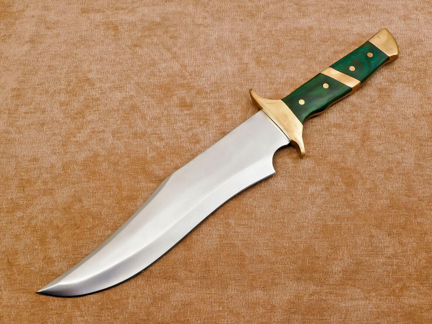Hand Forged 12-Inch D2 Clip Point Full Tang Bowie Hunting Knife with Leather Sheath