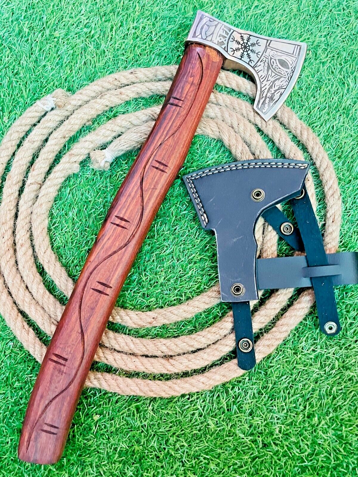 Hand Forged Carbon Steel Viking Tomahawk Axe 21 Inch Wooden Handle