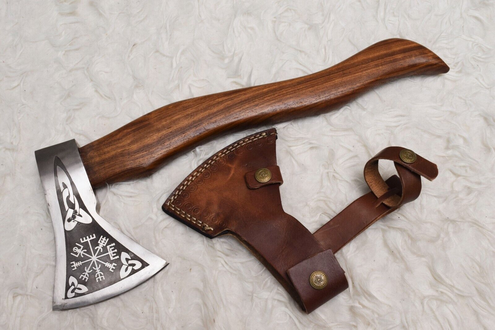 Hand Forged Viking Bearded Hammer Axe | Handmade Carbon Steel Hatchet 16"