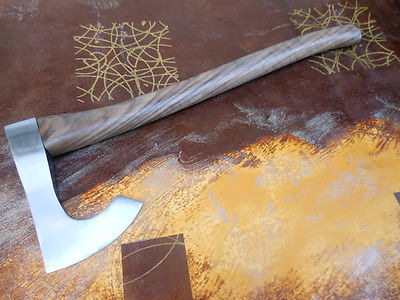 Hand Forged Viking Short Bearded Battle Axe with 20-Inch Handle – 5160 Steel