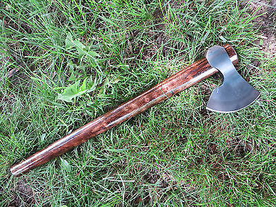 Hand Forged Viking Tomahawk with  Walnut Handle & Shoulder Harness